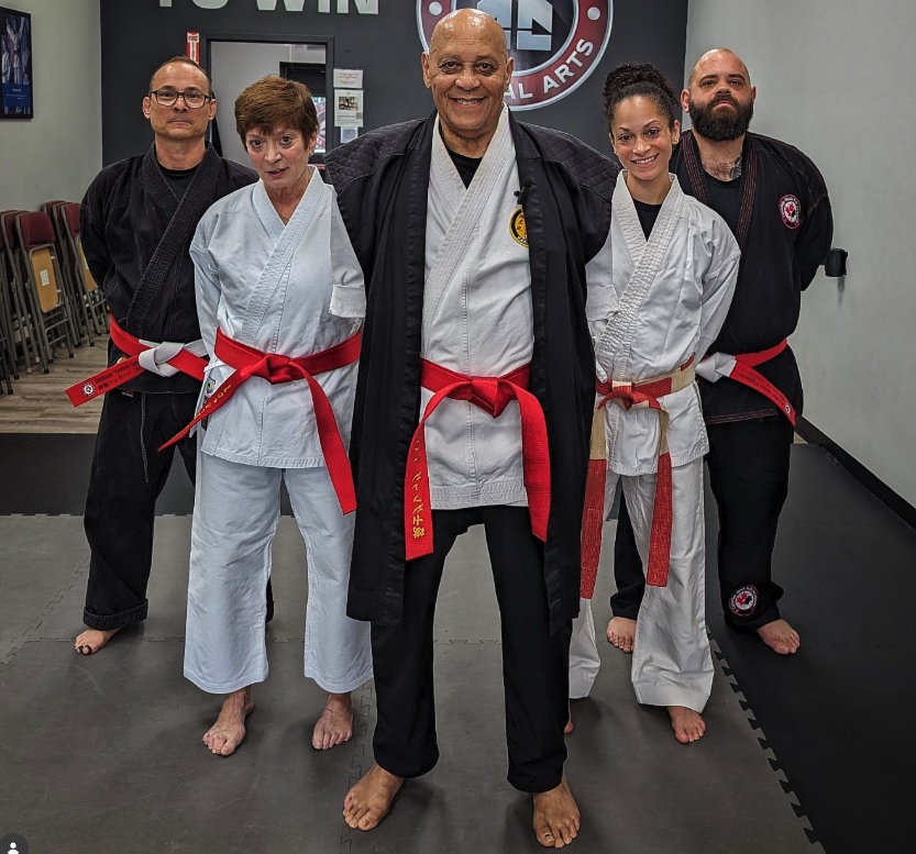 Adult karate class at Canadian Black Belt Academy